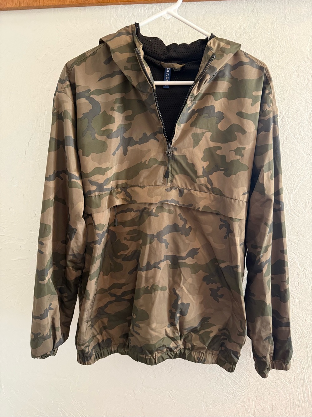 Divided Men's Camo Hooded Windbreaker in Green and Brown
